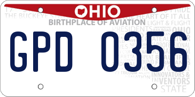OH license plate GPD0356