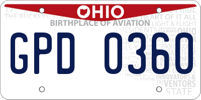 OH license plate GPD0360