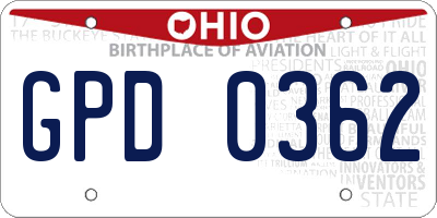 OH license plate GPD0362