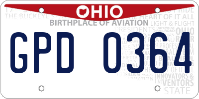OH license plate GPD0364