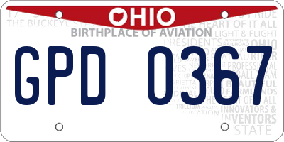 OH license plate GPD0367