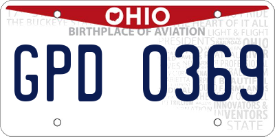 OH license plate GPD0369