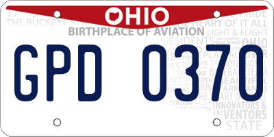OH license plate GPD0370