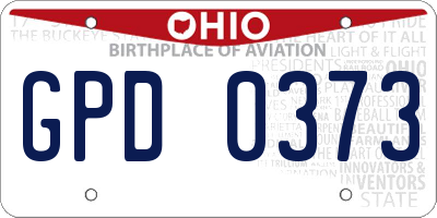 OH license plate GPD0373