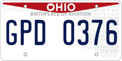 OH license plate GPD0376