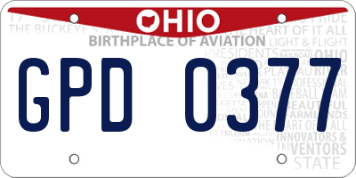 OH license plate GPD0377