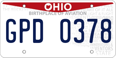 OH license plate GPD0378