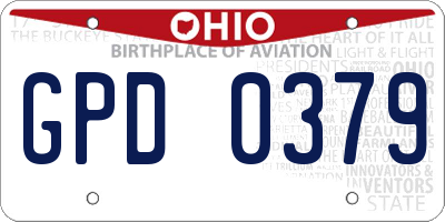 OH license plate GPD0379
