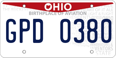 OH license plate GPD0380