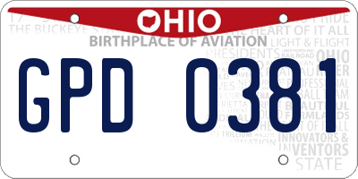 OH license plate GPD0381