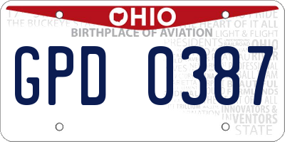 OH license plate GPD0387