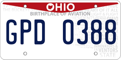 OH license plate GPD0388