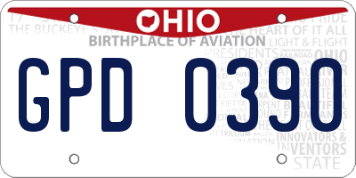 OH license plate GPD0390