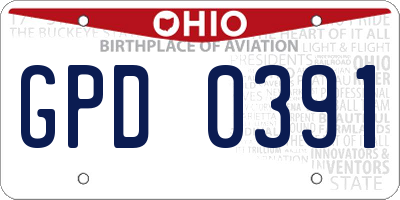 OH license plate GPD0391