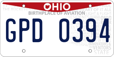 OH license plate GPD0394