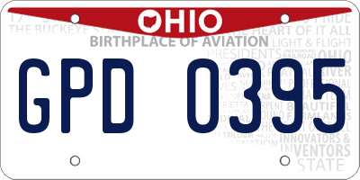 OH license plate GPD0395