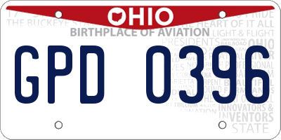 OH license plate GPD0396