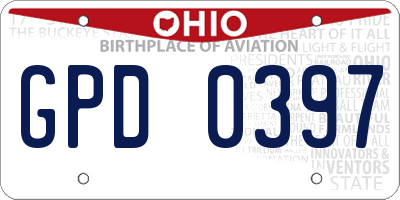 OH license plate GPD0397