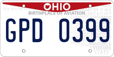 OH license plate GPD0399