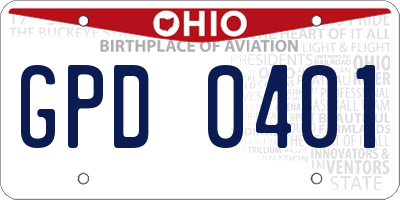 OH license plate GPD0401