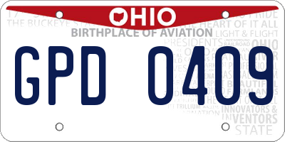 OH license plate GPD0409