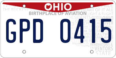 OH license plate GPD0415