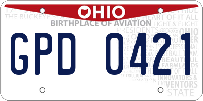 OH license plate GPD0421