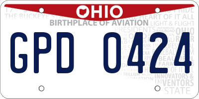 OH license plate GPD0424