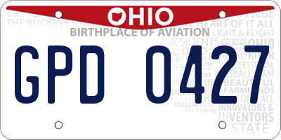 OH license plate GPD0427