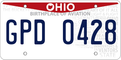 OH license plate GPD0428