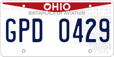 OH license plate GPD0429