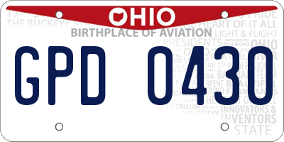 OH license plate GPD0430
