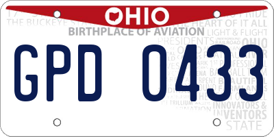 OH license plate GPD0433