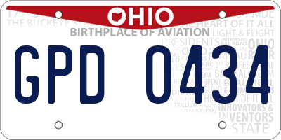 OH license plate GPD0434