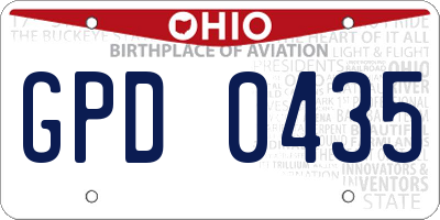 OH license plate GPD0435