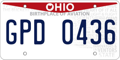 OH license plate GPD0436
