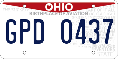 OH license plate GPD0437