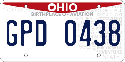 OH license plate GPD0438