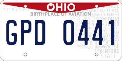 OH license plate GPD0441