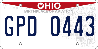 OH license plate GPD0443