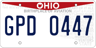 OH license plate GPD0447