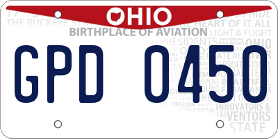 OH license plate GPD0450