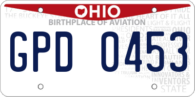 OH license plate GPD0453