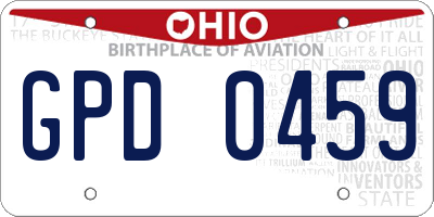 OH license plate GPD0459