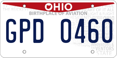 OH license plate GPD0460