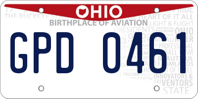 OH license plate GPD0461