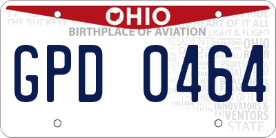 OH license plate GPD0464