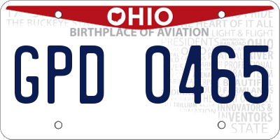 OH license plate GPD0465