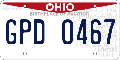 OH license plate GPD0467