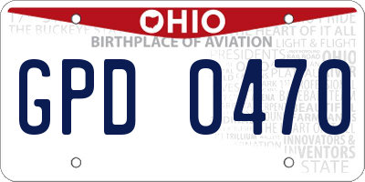 OH license plate GPD0470